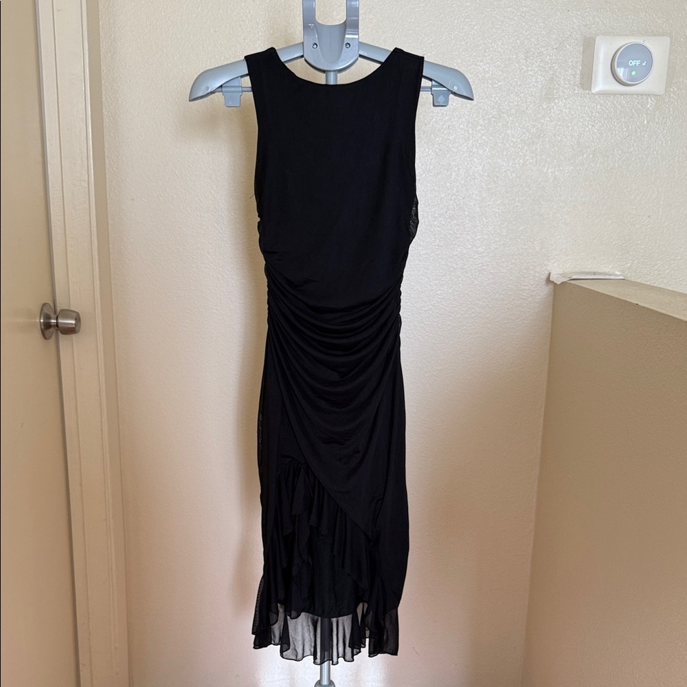 Amazon Black Asymmetrical Sleeveless Dress